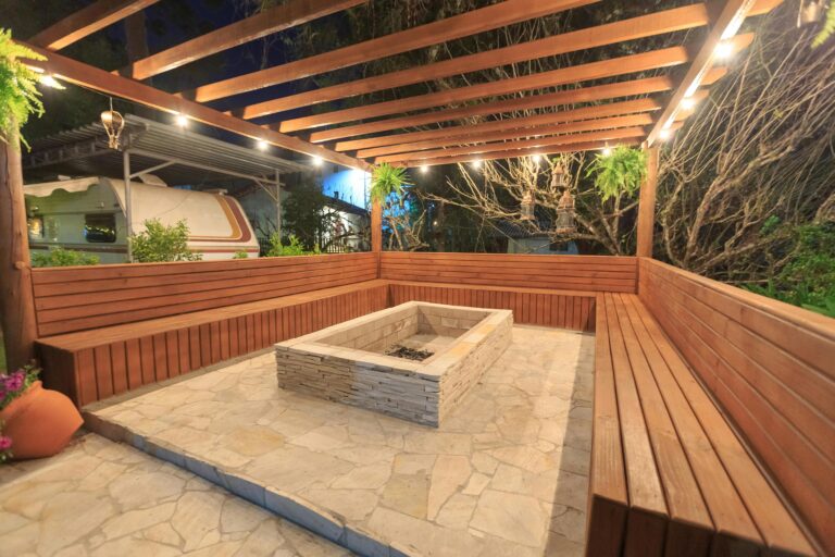 DG Custom Builders enclosed fireplace deck